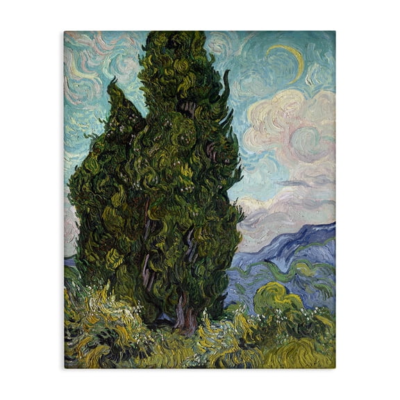 Stupell Industries French Country Cypresses, 1889 Classical Canvas Art, 16 x 20, by Vincent Van Gogh