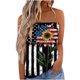 thumbnail image 1 of Día de la independencia de las mujeres casual sin tirantes Bandeau Tank Tops impreso chaleco fuera del hombro blusa Pompotops lopia992249, 1 of 5