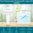 thumbnail image 2 of Geevon Digital Pool Thermometer Floating Easy Read, Remote Digital Pool Thermometer Wireless with High & Low Alert, 4.9" Large Display and 10S Backlit for Swimming Pool, Bath Water, Spas and Hot Tubs, 2 of 7