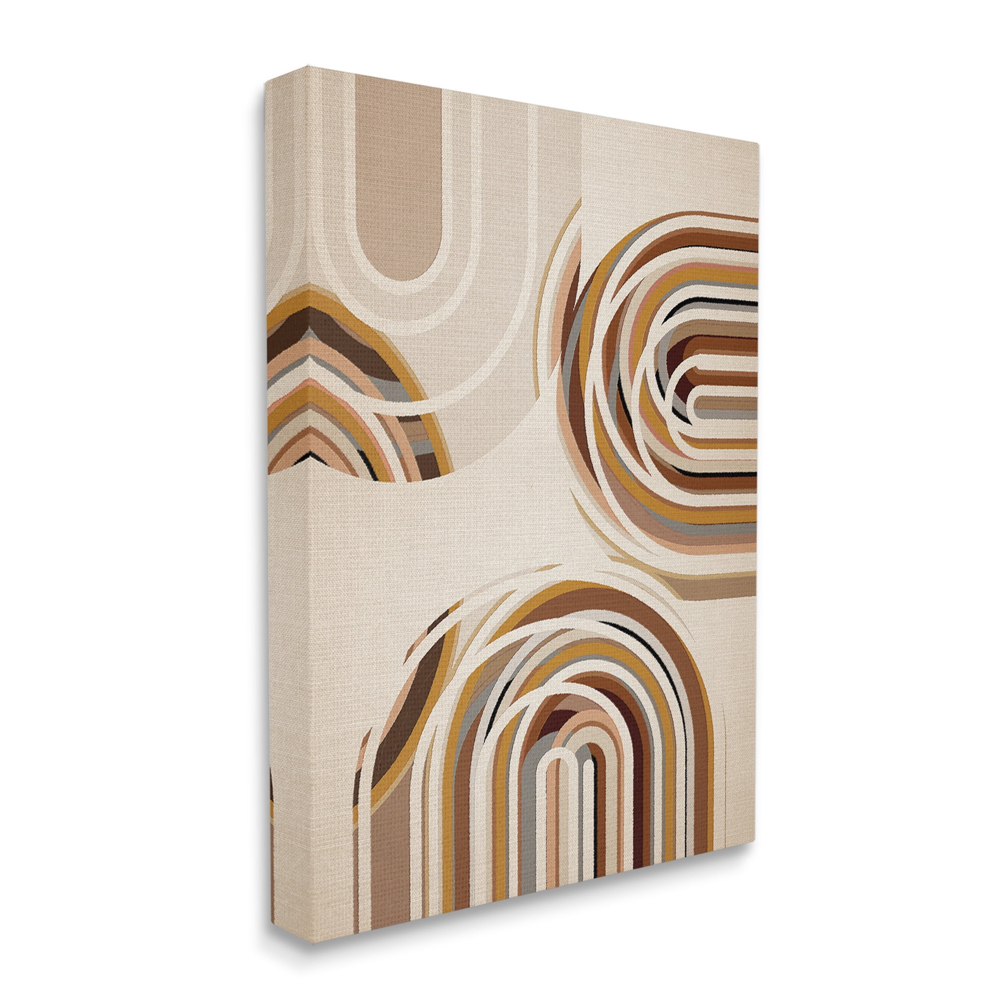 Stupell Industries Neutral Overlapping Arches Abstract Painting Gallery Wrapped Canvas Art Print Wall Art, 36 x 48