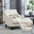 thumbnail image 5 of Modern Corduroy Single Chair with Two Pillows, Upholstered Armchair with Scooped Arms, Soft Single Sofa for Bedroom/Apartment/Studio/Office/Waiting Room, Beige, 5 of 9