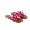 thumbnail image 2 of Pennysue Women Strappy Slippers Summer Red Flat Sandals Size 8, 2 of 6