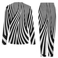 thumbnail image 6 of Black And White Striped Pajamas Spring Abstract Lines Room Oversize Nightwear Women Long-Sleeve Design Kawaii Home Suit, 6 of 7