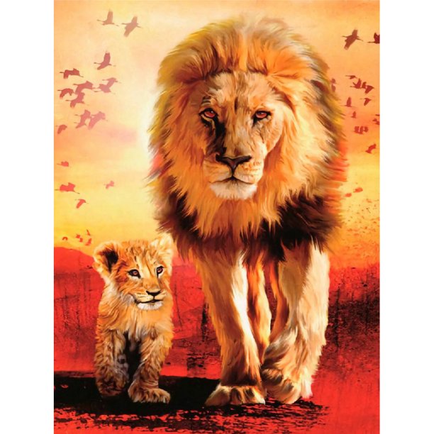 Pintura de diamante 5D DIY Full Square Drill Lion Kit Decoración del hogar Arte Artesanía FLhrweasw Nuevo
