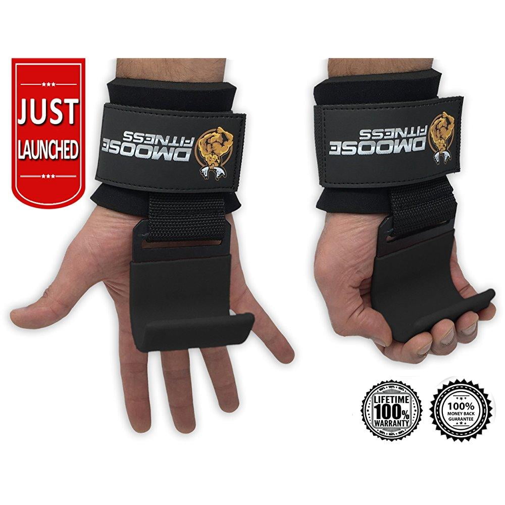 weight lifting hooks grip by dmoose fitness (pair) 8 mm