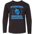 thumbnail image 3 of Inktastic Dreidel Champion Hanukkah with Blue Laurels Long Sleeve Youth T-Shirt, 3 of 5