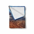 thumbnail image 2 of City Soft Flannel Fleece Throw Blanket, Chicago Downtown Skyline Aerial Panorama View at Dusk with Skyscrapers, Cozy Plush for Indoor and Outdoor Use, 50" x 60", Orange Dark Orange Blue, by Ambesonne, 2 of 6