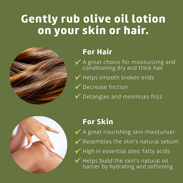 4 pack) De La Cruz Olive Oil Body Oil for Dry Skin and Hair