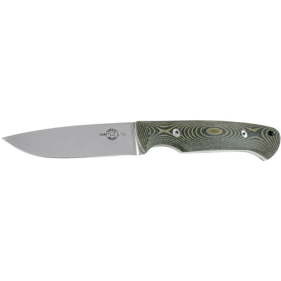 White River Knives Hunter Fixed Blade Knife 3.5" Drop Point CPM MagnaCut Stonewashed Blade Micarta Handle Olive/Black