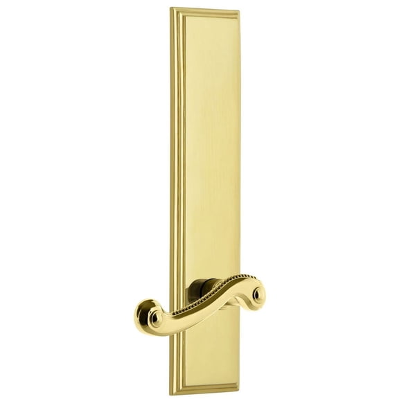 Grandeur Carnew_Tp_Prv_234_Lh Carre Solid Brass Tall Plate Rose Left Handed Privacy Door