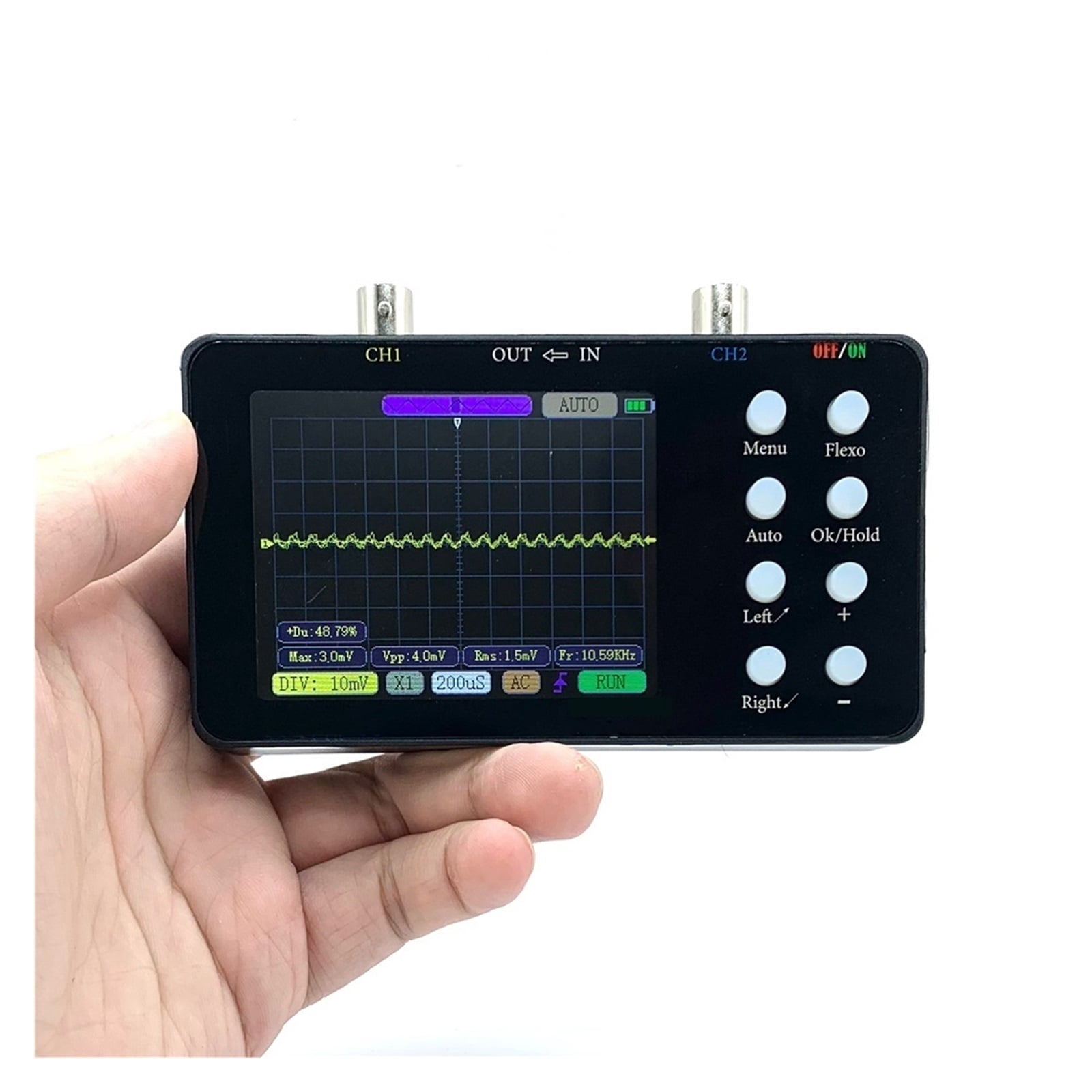 Dual Channel Digital Oscilloscope 50M Sampling Rate 10MSa/S Analog Bandwidth One Key AUTO Portable Digital Oscilloscope ,Professional Designed