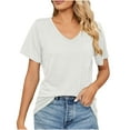 thumbnail image 6 of USSUMA Womens Tank Tops Women's Fashion Casual Solid Color Buttons Comfortable Short Sleeve Sweatshirt Tops Blouse lounging up to 6 Off White 6Rayon L, 6 of 6