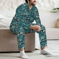 thumbnail image 6 of KLL Modern Excavator Sleepwear Mens Flannel Pajamas,Long Cotton Pj Set, 6 of 7