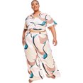 thumbnail image 2 of Nina Parker Womens Exploded Geo Swirl Button Up Shirt, pinks, Plus Size, 0X, 2 of 2