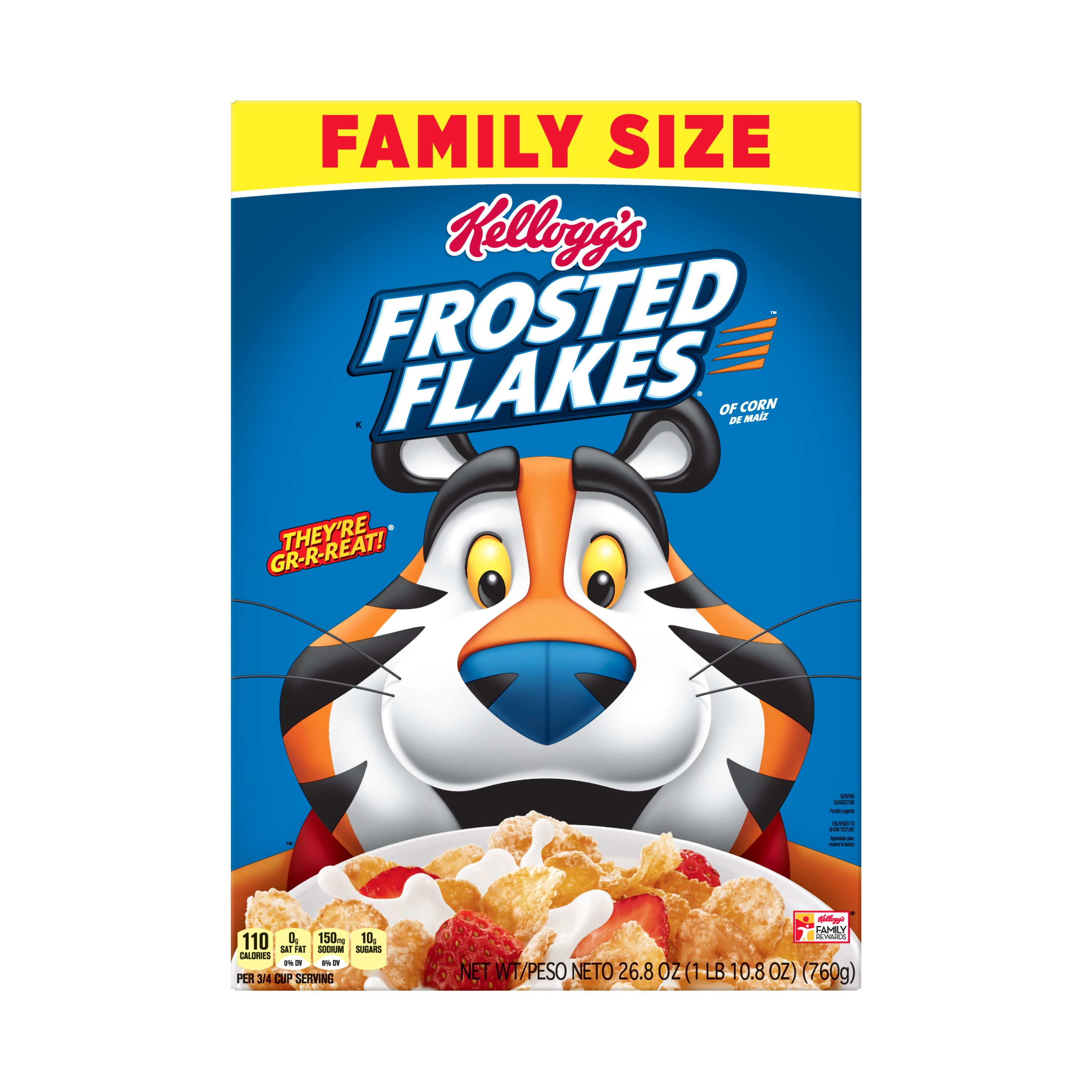 Kellogg's Breakfast Cereal, Frosted Flakes, Original, 26.8 Oz - Walmart.com
