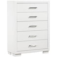 thumbnail image 4 of Bowery Hill 5 Drawer Contemporary Chest in White, 4 of 9