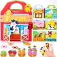thumbnail image 1 of Animales de granja de Busy Board hahaland para niños pequeños de 1 a 3 años, 1 of 9