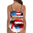 thumbnail image 5 of ZQUUVOU Womens High Waisted Bikini Sets Drawstring Tummy Control Swimsuits Crisscross Tie Back Swimsuit Set (G-Multicolor,S), 5 of 5