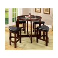 thumbnail image 4 of Maykoosh Victorian Vintage 5 Piece Counter Height Table Set, Dark Walnut, 4 of 4