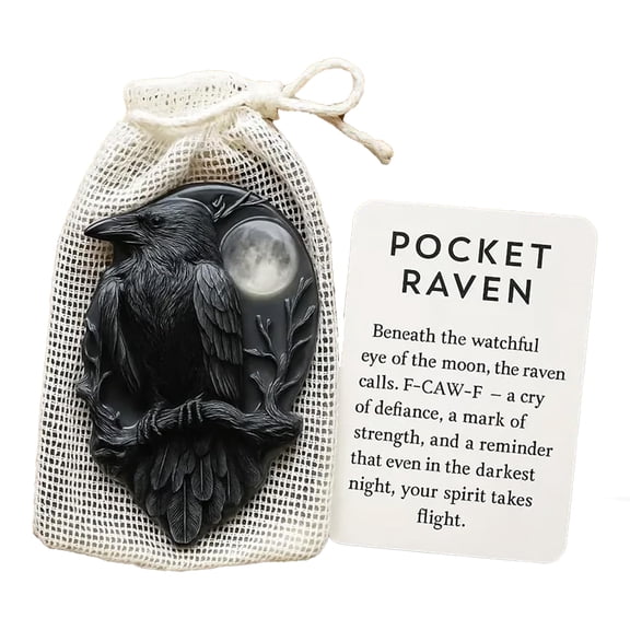 Pocket Raven Decorative Ornament, Acrylic Hand Polished Surface No Burrs No Odor, Suitable For Living Room Study Bedroom Foyer Desktop Decoration And Gift For Life Enthusiasts