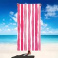 thumbnail image 1 of Toalla de playa de gran tamaño para adultos - Toalla de piscina ligera de poliéster a rayas | Toalla de viaje de baño sin arena de secado rápido para hombres y mujeres para acampar | 59x27 pulgadas, 1 of 5