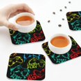 thumbnail image 7 of Pofeuu Play Game Start Print Leather Coasters Set of 6, Round Cups Mugs Mat Pad for Home Kitchen Heat Resistant Drink Coasters,Square, 7 of 7