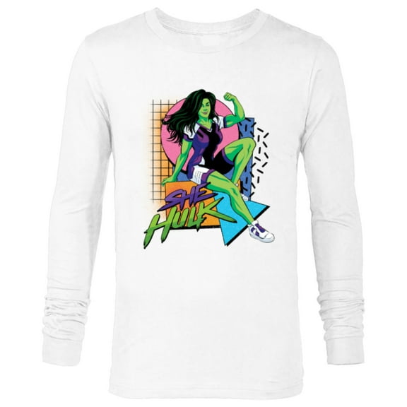 Marvel Studios She-Hulk LA Retro Eighties Style Disney - Long Sleeve T-Shirt for Men - Customized-White