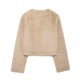 thumbnail image 3 of HH TRAF 2024 Abrigos cortos con efecto de piel artificial para mujer, elegantes, de cuello redondo, manga larga, de un solo pecho, informales, ajustados, nuevas chaquetas, 3 of 4
