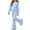 Z01_Blue, variant on Gradient Two Piece Girls Set Flare Hight Elastic Waist Sweatpants with Crewneck Relaxed Fit Soft Sweatshirts Matching Outfit Black 5-6 Years