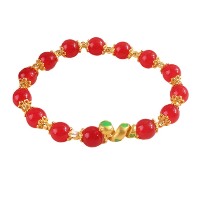 Pulsera de cuentas de cuerda roja EZLIFE con patrón de serpiente del año 2025 20 cm