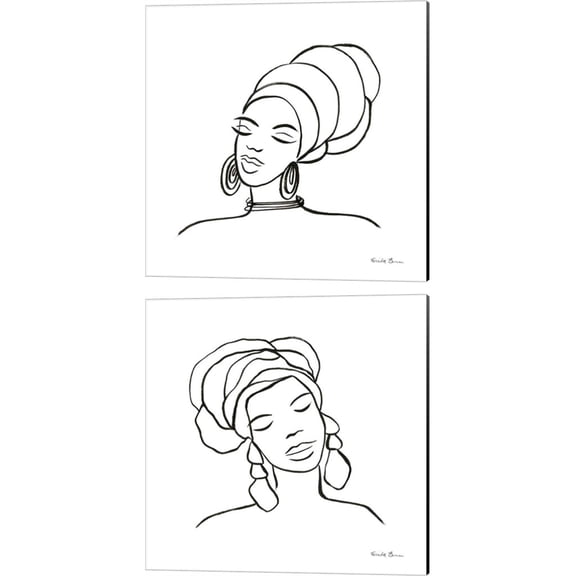Great Art Now Muse by Farida Zaman 2 Piece Canvas Art Set Each 14W x 14H