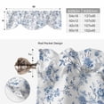 thumbnail image 3 of Tie Up Valance Blue White Spring Floral Valances for Windows Summer Botanical Birds Balloon Shade Valance Window Treatment Short Curtain Valances for Living Room Kitchen Bedroom Bathroom 42"x12", 3 of 8