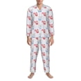 thumbnail image 3 of Sikiie Red Squirrel And Blue Rabbit Mens Pajama Set, Soft Warm Long Sleeve Sleepwear, Cozy Button-Down Pjs for Men-Medium, 3 of 7