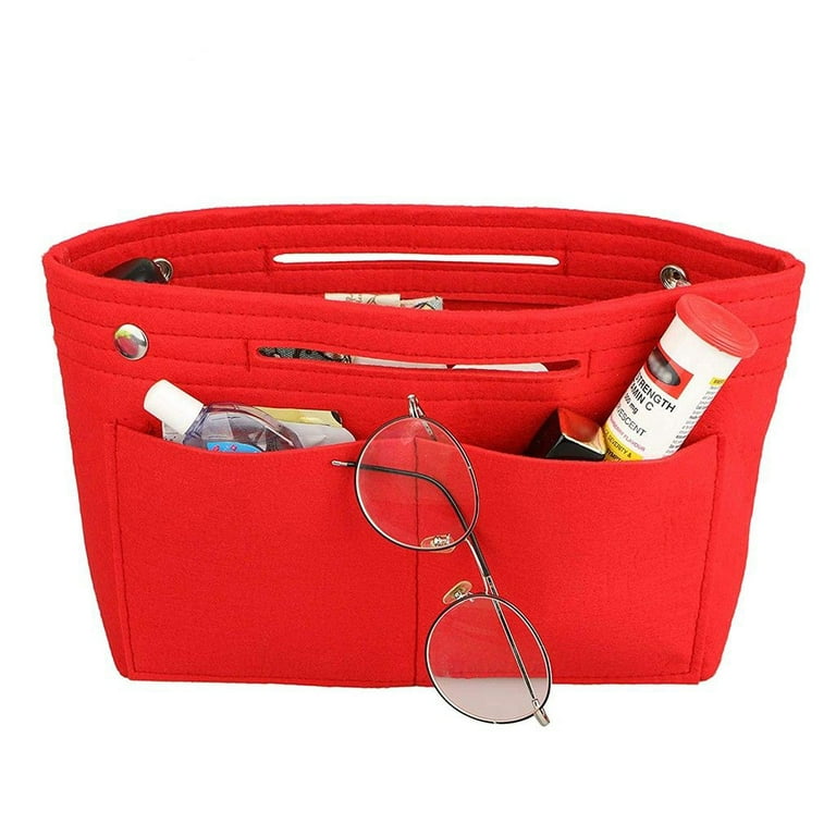 VONTER Purse Organizer Insert Bag Organizer, Bag in Bag, Perfect for Speedy  Neverfull and More,Felt Purse Insert Bag, Base Shaper,Tote Organizer Insert/Multi-Pocket  Handbag Shaper(Red) 