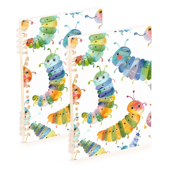 Caterpillars Ring Binder Notebook Journey Note Diary College Ruled Spiral Notebook Study Loose Leaf Paper A5 60 Pages