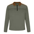 thumbnail image 6 of Round Neck Sweatshirts for Men Green Warm Pullover Long Sleeve Casual Solid Color Jacquard Half Zipper Plus Size S Up to 65% off!, 6 of 7