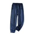 thumbnail image 2 of uublik Boys Girls Jogger Pajama Pants Size 2T-13 Soft Fleece Loose Pajamas Fall Winter Thick Homewear Navy, 2 of 5