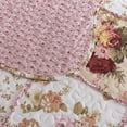 thumbnail image 6 of Nordmiex 3-Piece Microfiber Quilt Sets Floral Patchwork Bedspreads Reversible Coverlet Sets (Queen, Pink), 6 of 9