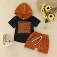 thumbnail image 2 of Futezty Toddler Boys Clothes 2pcs Toddler Baby Boy Birthday Outfits Shorts Set Short Sleeve Letter Print T Shirt Tops + Shorts 6M 12M 18M 24M 3T 4T Kids Casual Summer Clothes, 2 of 6