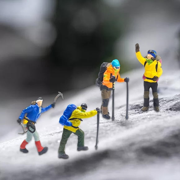 4x Resina 1:87 Mini Figura de Gente en Miniatura Salvador Escalada para Diorama