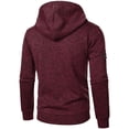 thumbnail image 4 of Timoontee Men's Long Sleeve Hoodies Track Suits 2 Piece Set Active Workout Suits Quarter Zip Pullover Sweatshirts Drawstring Joggers Solid Casual Clothes Wine XXL, 4 of 8