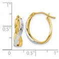 thumbnail image 3 of FB Jewels Leslie's 14K Two Tone Gold Polished Hinged Hoop Earrings, 3 of 3