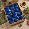 thumbnail image 1 of 12 adornos navideños de terciopelo flocado: bolas de plástico marrón de 8 cm con presillas de metal para colgar., 1 of 5