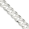 thumbnail image 4 of Sterling Silver 11.9mm Concave Beveled Curb Chain Necklace Size 20, 4 of 7