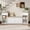 White, variant on DRNANLIT All-in-One Entryway Storage Bench with Cushion, Compartments, Drawers & Open Shelves, Hallway Mudroom Bench, Blue