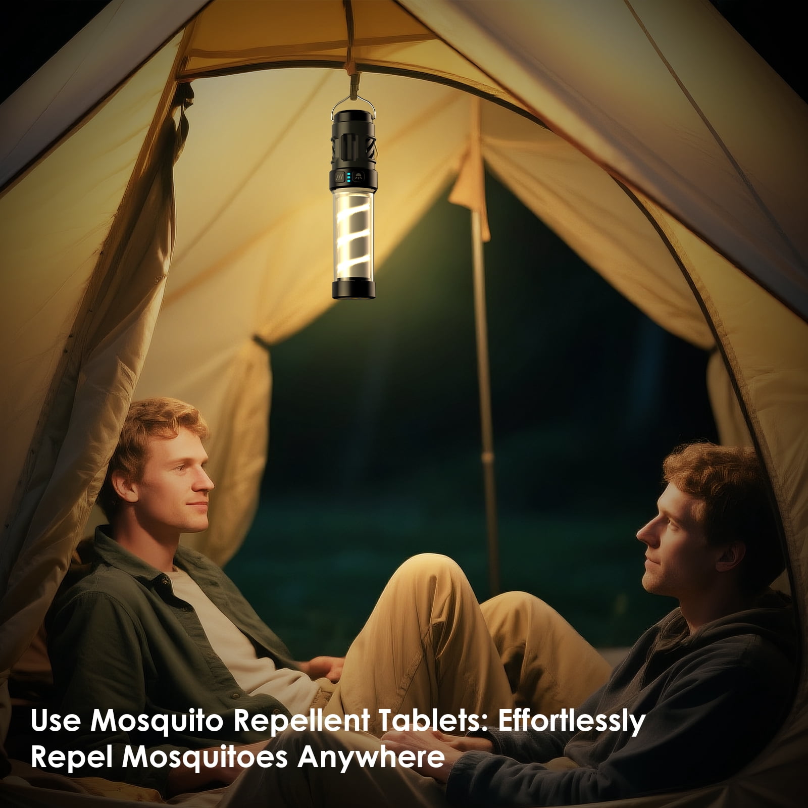 Qoosea Camping Lantern Rechargeable Portable Waterproof Flashlight Outdoor Magnetic Camping Light Emergency Light with Stand