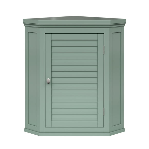 Teamson Home 24" Glancy One Shutter Door Removable Wooden Wall Cabinet Sage Green