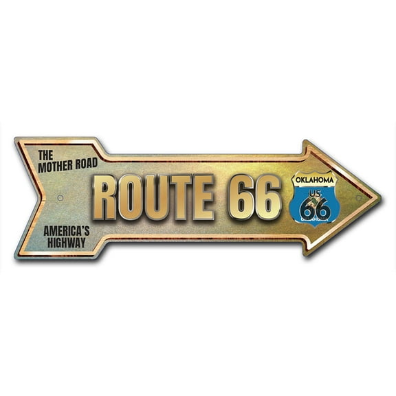 SignMission 8 x 24 in. Indoor & Outdoor Decor Direction Sticker Vinyl Wall Decals - Route 66 Oklahoma - 24 in.
