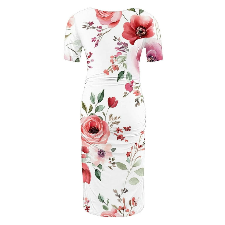breaise Floral Ruched Bodycon Dress for Maternity Daily Wearing, Women's Slim Fit Short Sleeve Maternity Mini Dresses Mama Baby Shower Pregnancy Dress - Walmart.com breaise Floral Ruched Bodycon Dress for Maternity Daily Wearing, Women's Slim Fit Short Sleeve Maternity Mini Dresses Mama Baby Shower Pregnancy Dress - Walmart.com