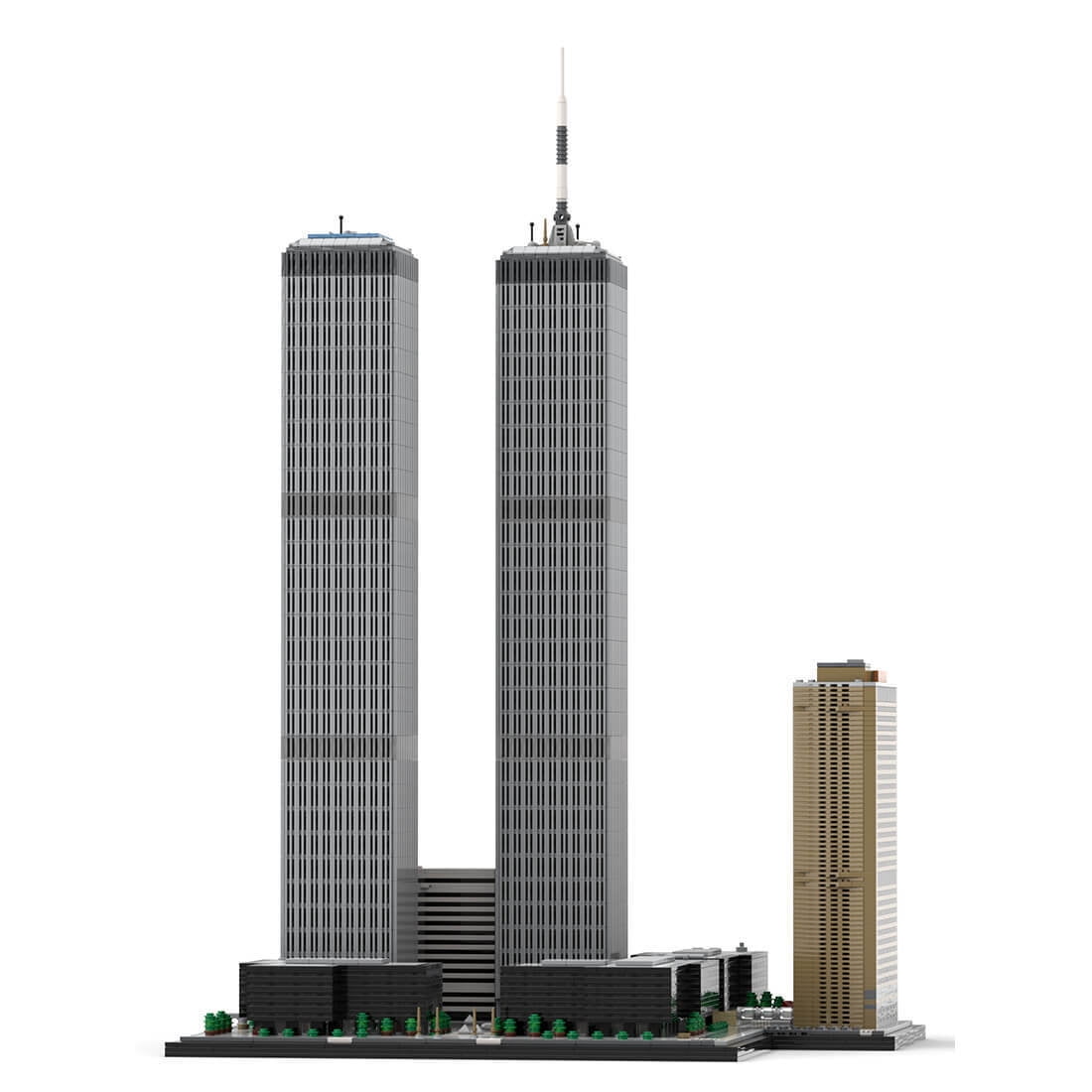 MOC-177998 World Trade Center Complex Modular Building Blocks Set Skyscraper MOC Bricks Toys 1：800 Model 7124pcs